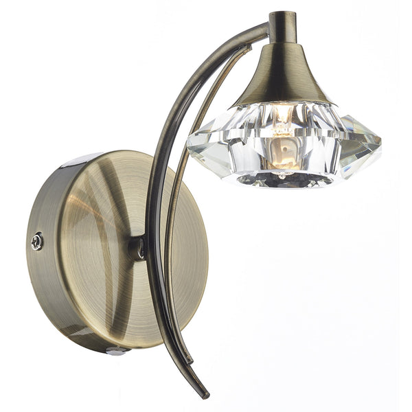 Luther Single Wall Light in Antique Brass