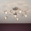 Luther 6 Light Semi Flush in Satin Chrome