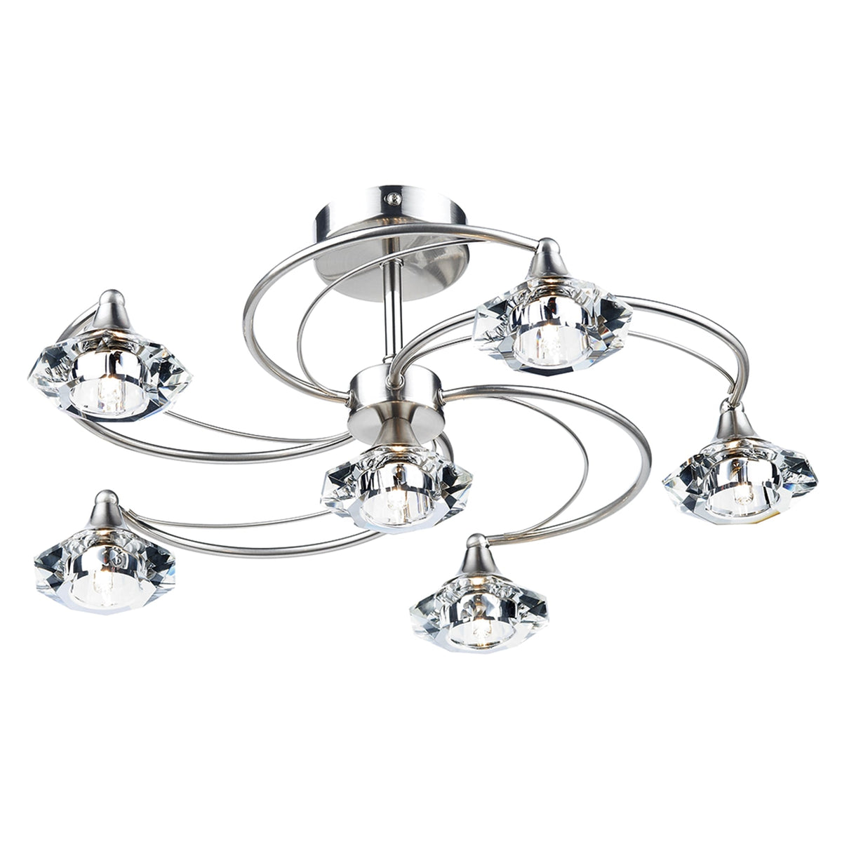 Luther 6 Light Semi Flush in Satin Chrome