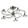 Luther 6 Light Semi Flush Ceiling Light in Black Chrome