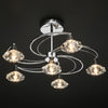 Luther 6 Light Semi Flush Ceiling Light in Polished Chrome