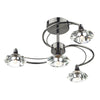 Luther 4 Light Semi Flush Ceiling Light in Black Chrome with Crystal Glass