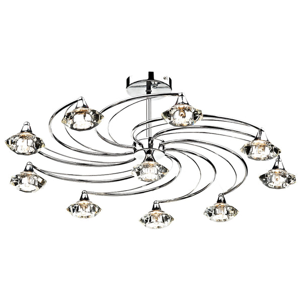 Luther 10 Light Semi Flush in Polished Chrome