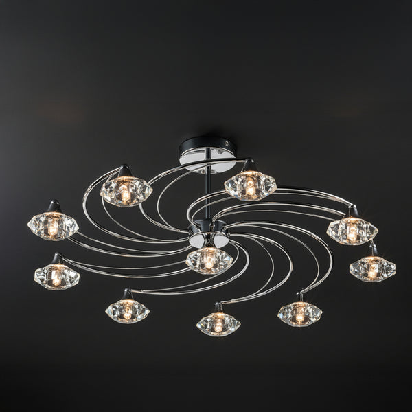 Luther 10 Light Semi Flush in Polished Chrome
