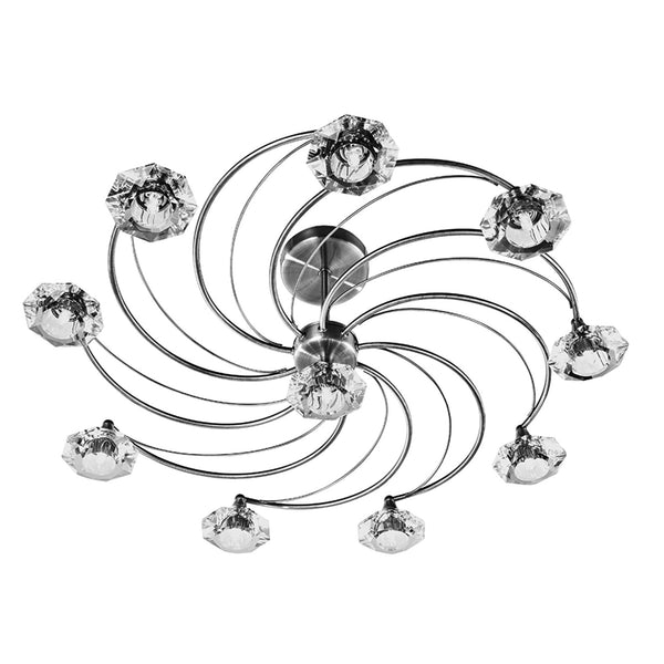 Luther 10 Light Semi Flush Ceiling Light in Antique Brass