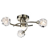 Seattle Triple Light Semi Flush Fitting in Antique Brass