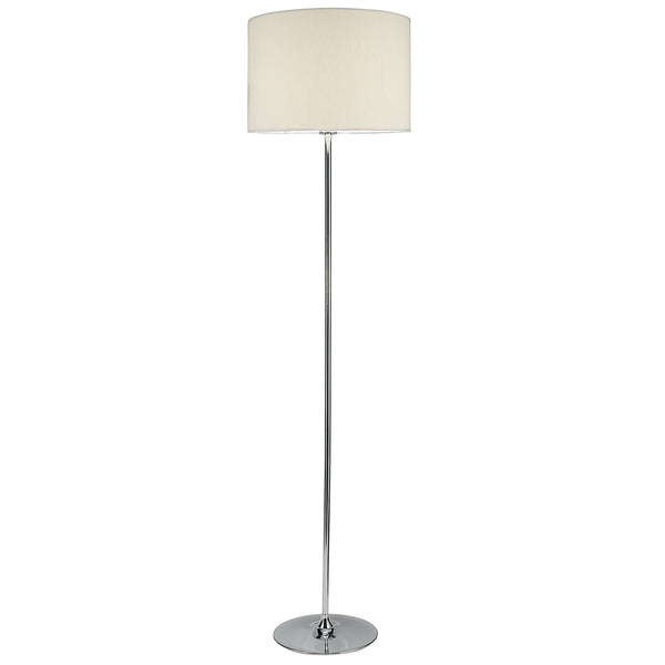 Delta Floor Lamp in Polished Chrome with Ivory Shade