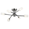 Morgan Six Light Semi Flush Fitting in Black Chrome