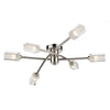 Morgan Six Light Semi Flush Fitting in Satin Chrome