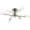 Morgan Six Light Semi Flush Fitting in Antique Brass