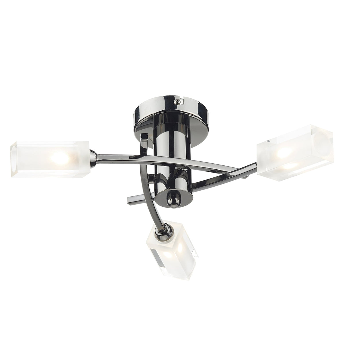 Morgan Triple Light Semi Flush Fitting in Black Chrome