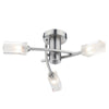 Morgan Triple Light Semi Flush Fitting in Satin Chrome