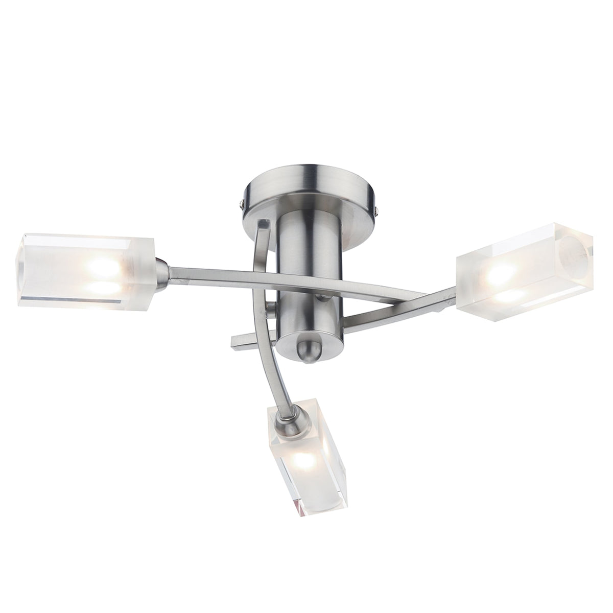 Morgan Triple Light Semi Flush Fitting in Satin Chrome