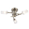 Morgan Triple Light Semi Flush Fitting in Antique Brass