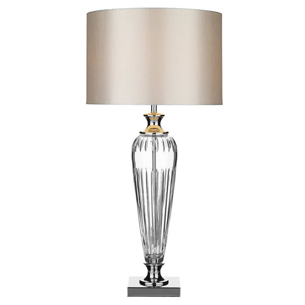Hinton Table Lamp in Crystal Glass and Polished Chrome