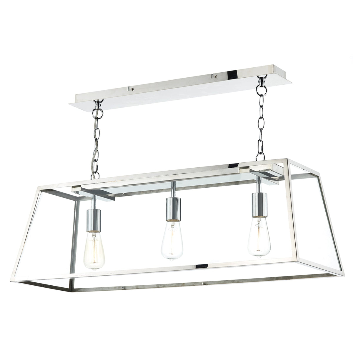 Academy 3 Light Pendant in Stainless Steel