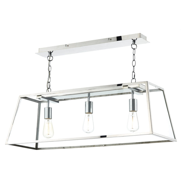 Academy 3 Light Pendant in Stainless Steel
