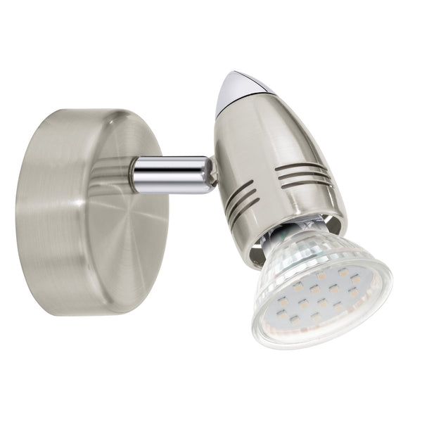Magnum LED Single Spotlight in Nickel and Chrome