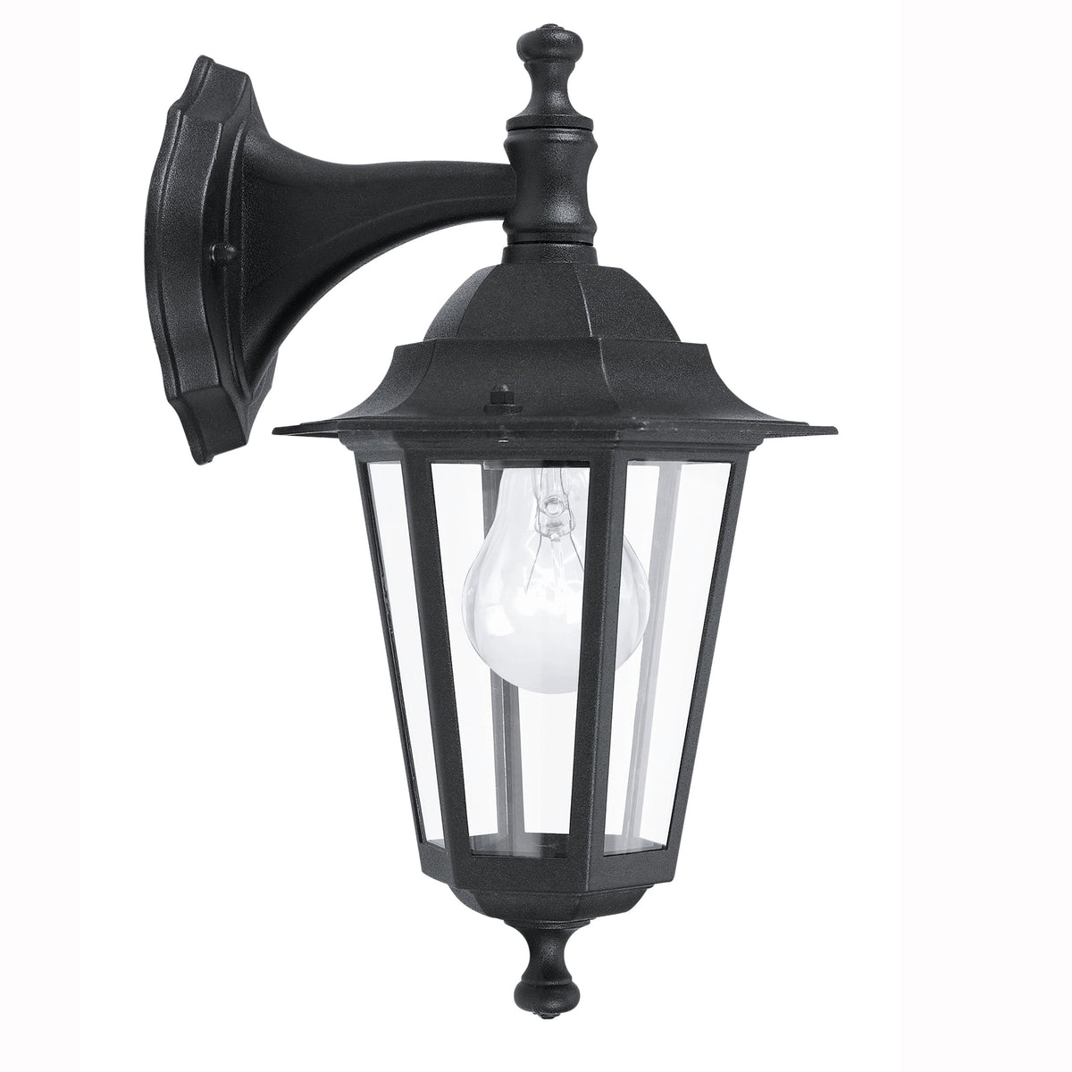 Laterna 4 Black IP44 Exterior Cast Aluminium Down Wall Light