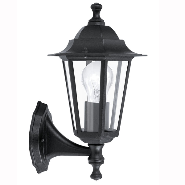 Laterna 4 Black IP44 Exterior Cast Aluminium Up Wall Light