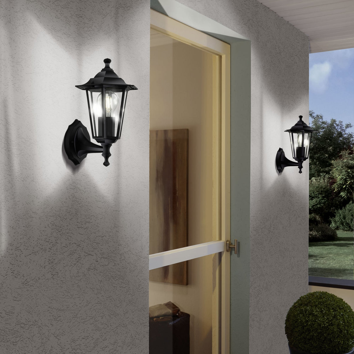 Laterna 4 Black IP44 Exterior Cast Aluminium Up Wall Light