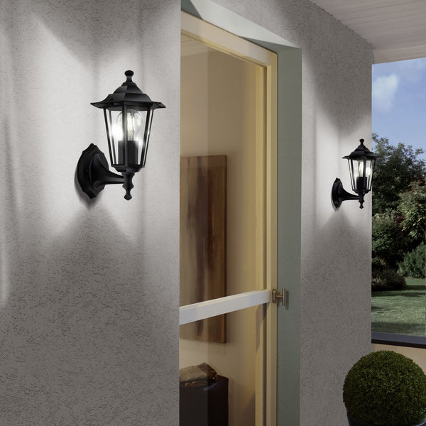Laterna 4 Black IP44 Exterior Cast Aluminium Up Wall Light