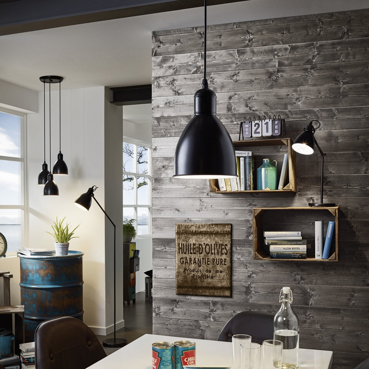Priddy 150mm Single Pendant Light in Black
