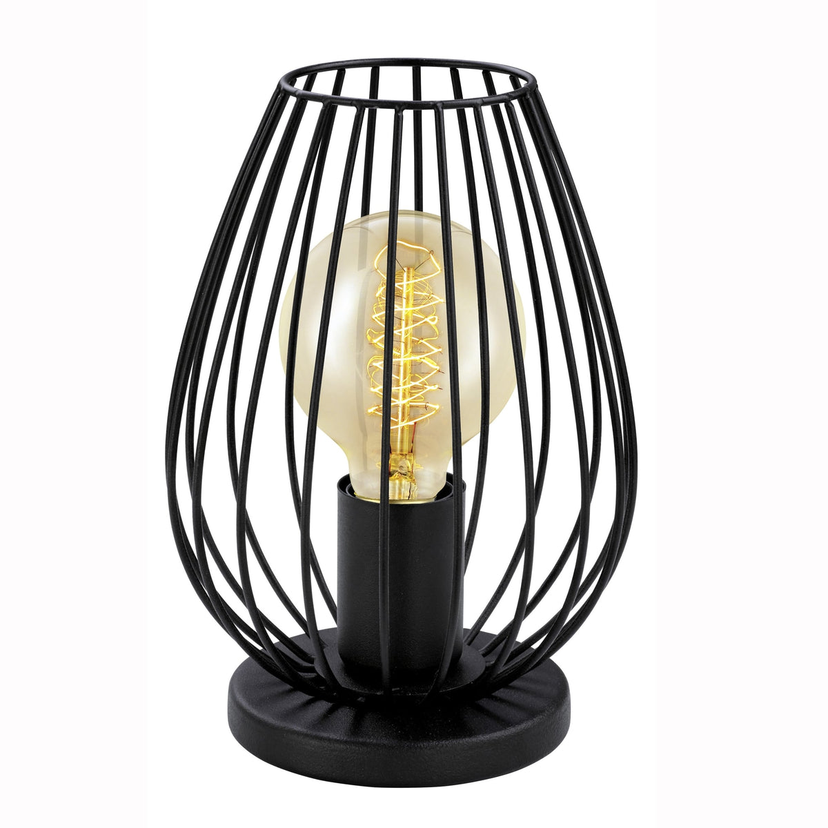 Newtown Black Vintage Cage Table Lamp