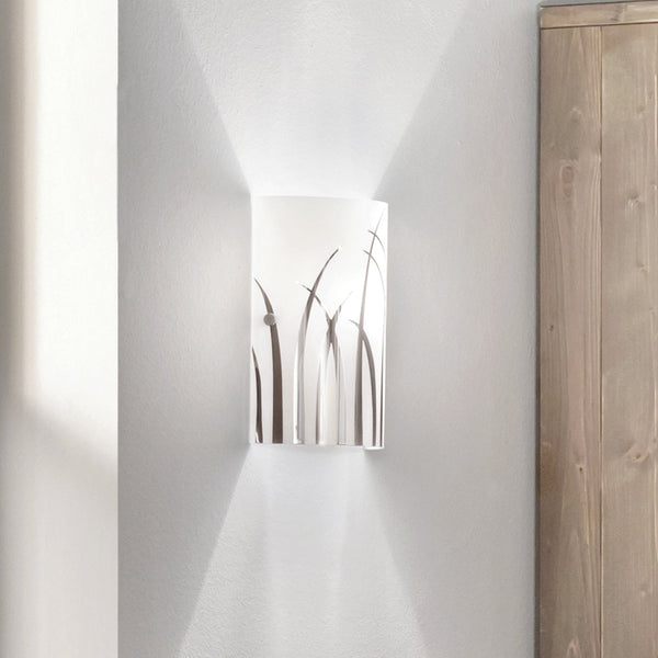 Rivato White Glass and Chrome Wall Light