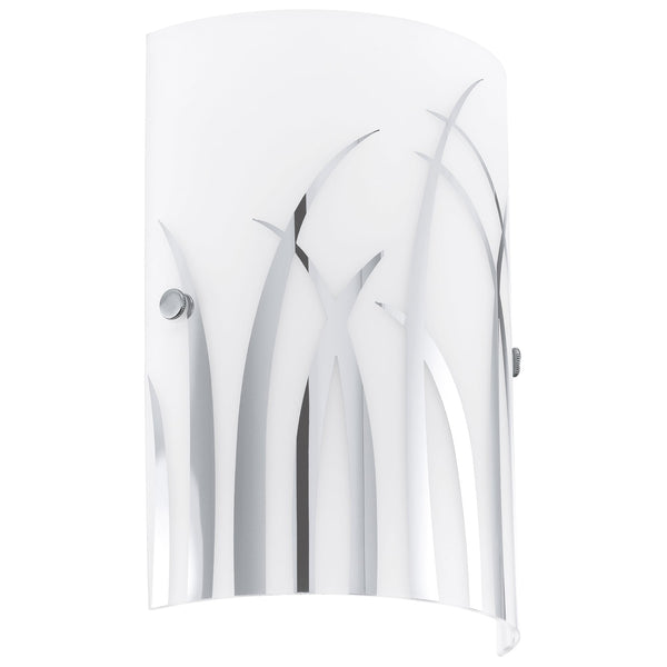 Rivato White Glass and Chrome Wall Light