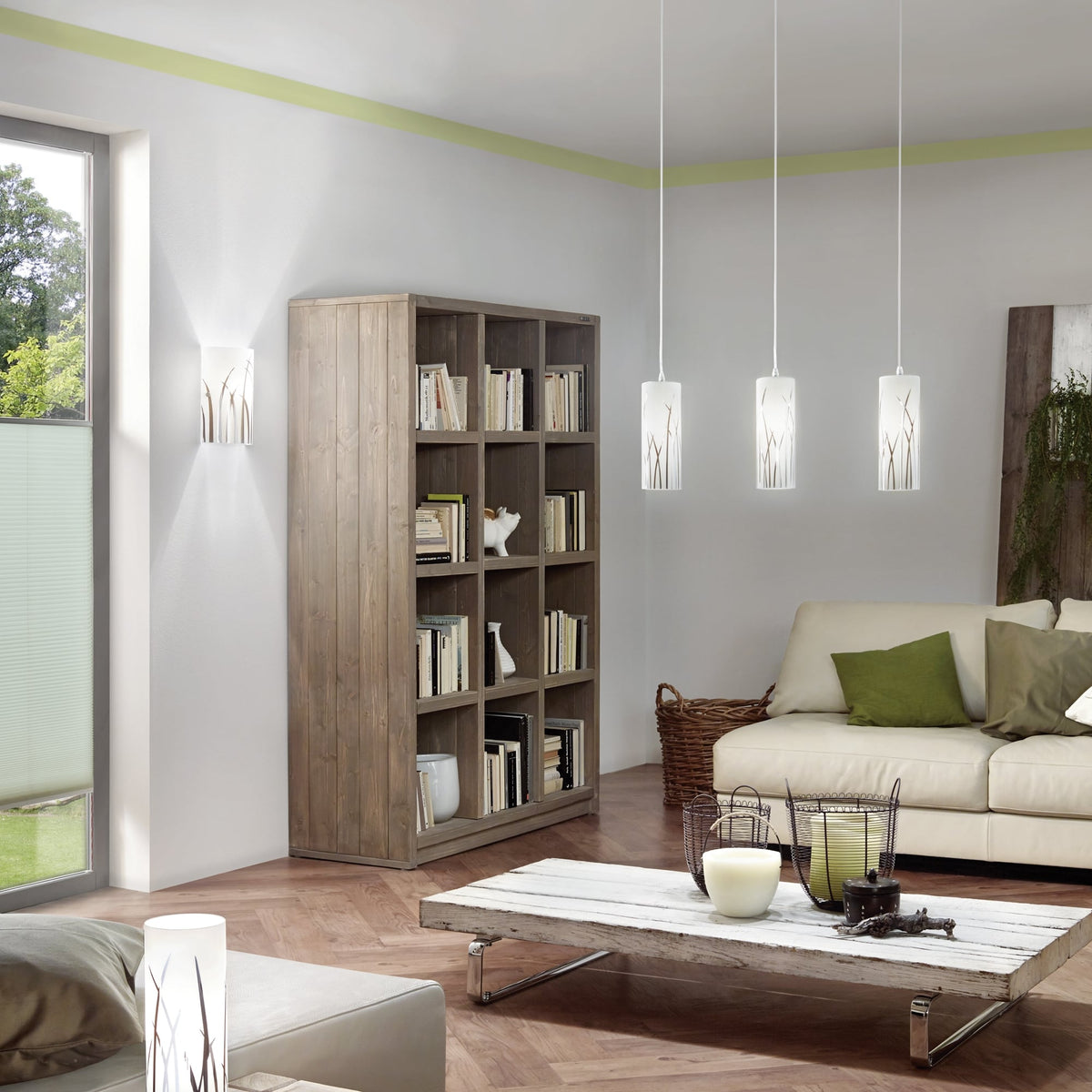 Rivato White Glass and Chrome Wall Light