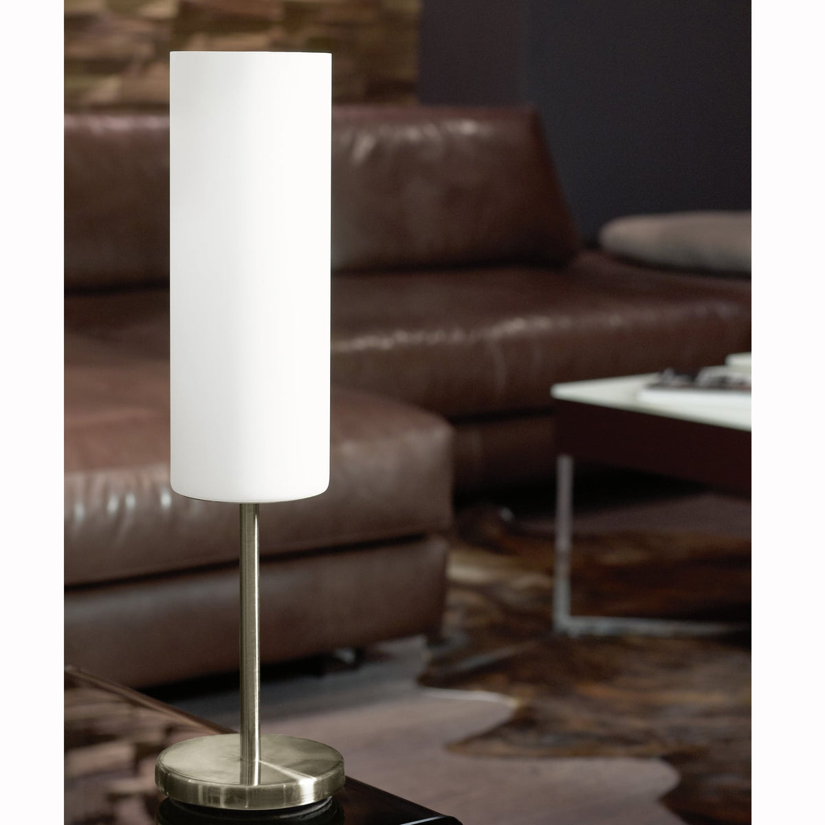 Troy 3 White Satinated Glass Table Light