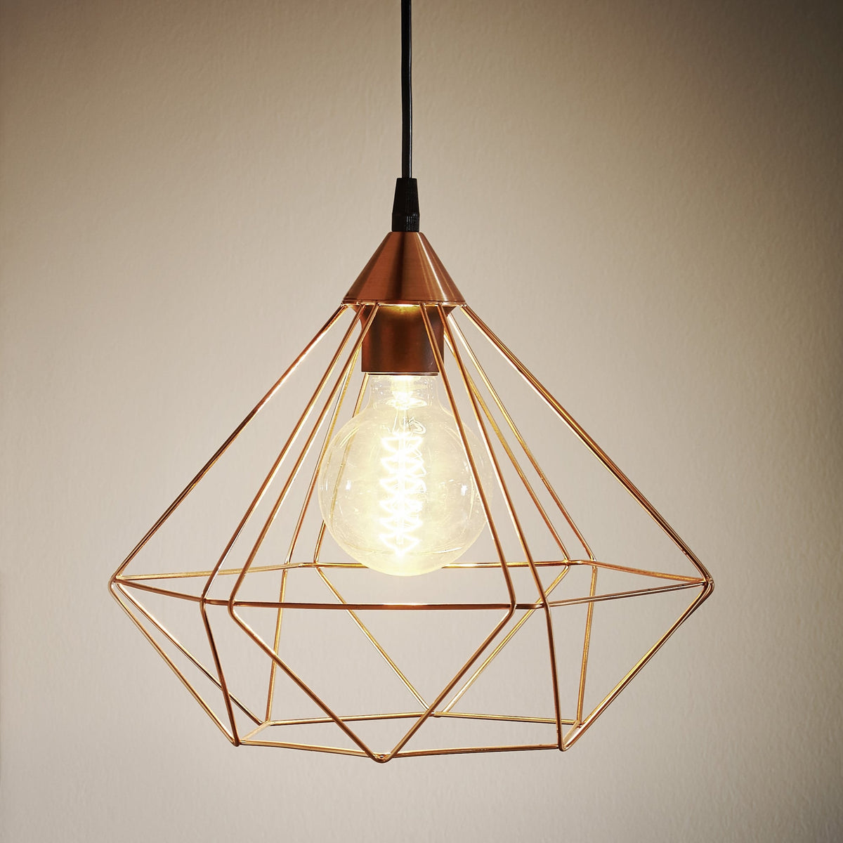 Tarbes Copper Coloured Cage Pendant Light