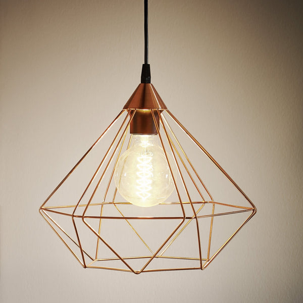 Tarbes Copper Coloured Cage Pendant Light