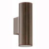 Riga IP44 Exterior Up and Down Wall Light in Antique Brown
