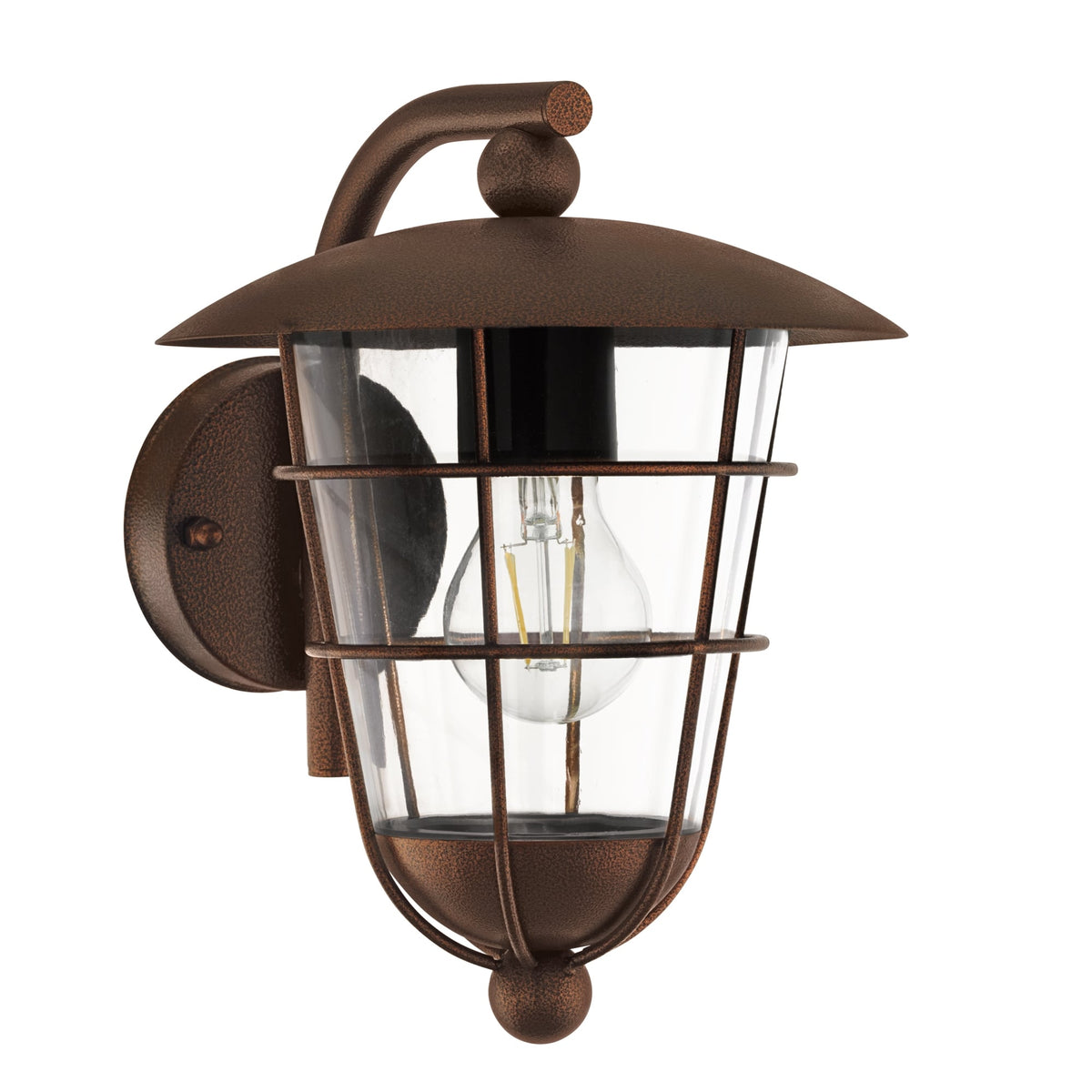 Pulfero Exterior Galvanised Steel Wall Light in Brown