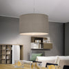 Pasteri Small Taupe and White Fabric Pendant Light