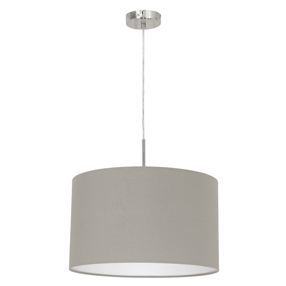 Pasteri Small Taupe and White Fabric Pendant Light