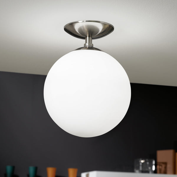 Rondo Opal White Glass Globe Ceiling Light