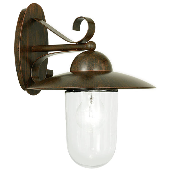 Milton Outdoor IP44 Antique Brown Galvanised Steel Wall Light