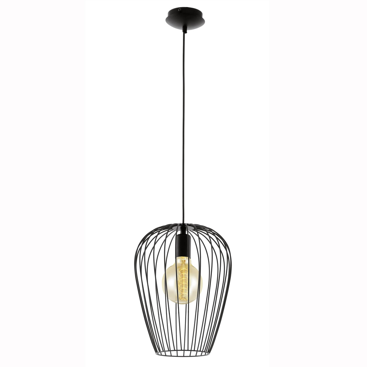 Black Newtown Large Breakfast Bar Cage Pendant Light