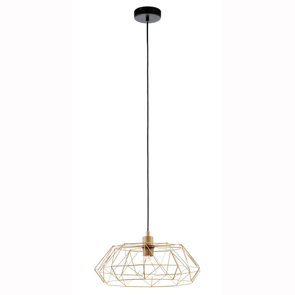 Carlton 2 Copper Coloured Cage Pendant Light