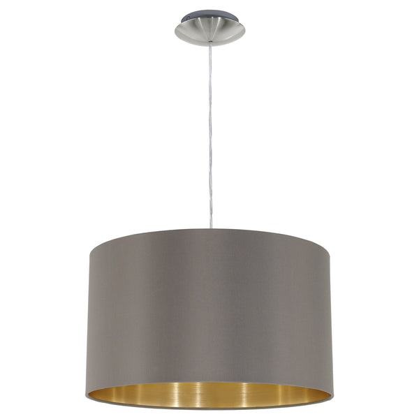 Maserlo Small Cappucino and Gold Fabric Pendant Light