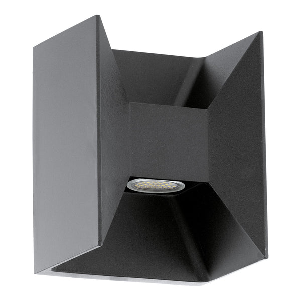 Morino Black Cube LED Up and Down Wall Light
