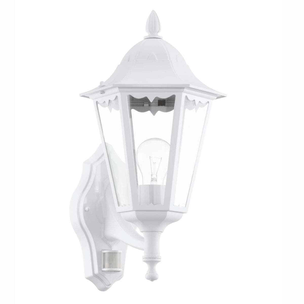 Navedo PIR White IP44 Exterior Cast Aluminium Up Wall Light