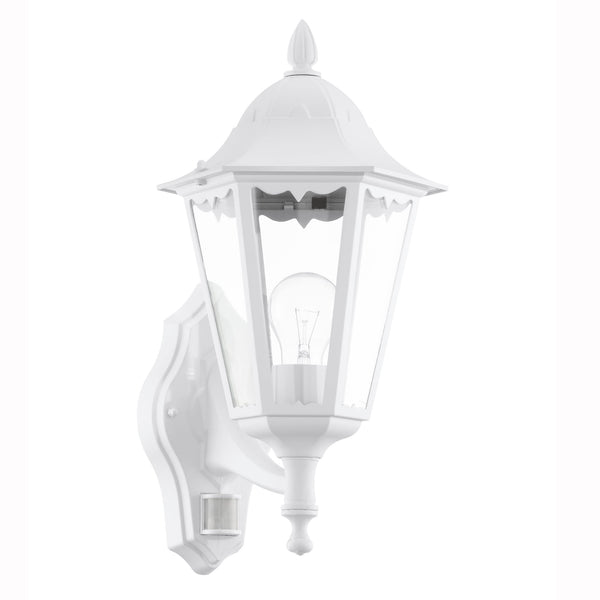 Navedo PIR White IP44 Exterior Cast Aluminium Up Wall Light