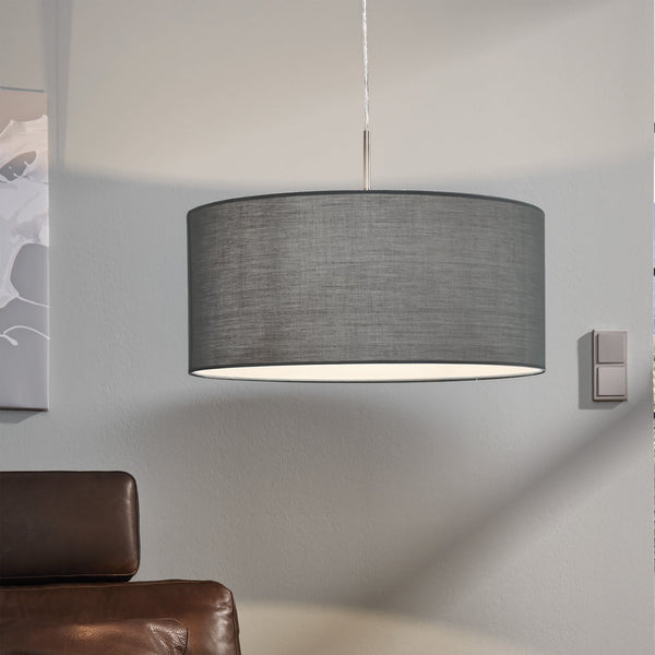 Pasteri Large Grey Fabric Pendant Light