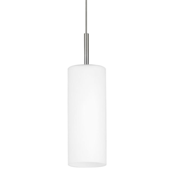 Troy 3 Single White Satinated Glass Pendant Light
