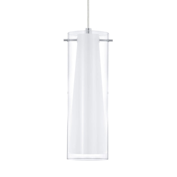 Pinto Single Drop Transparent and White Glass Pendant