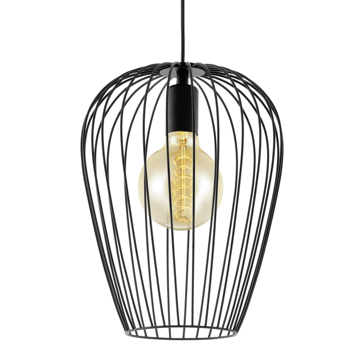 Black Newtown Large Breakfast Bar Cage Pendant Light